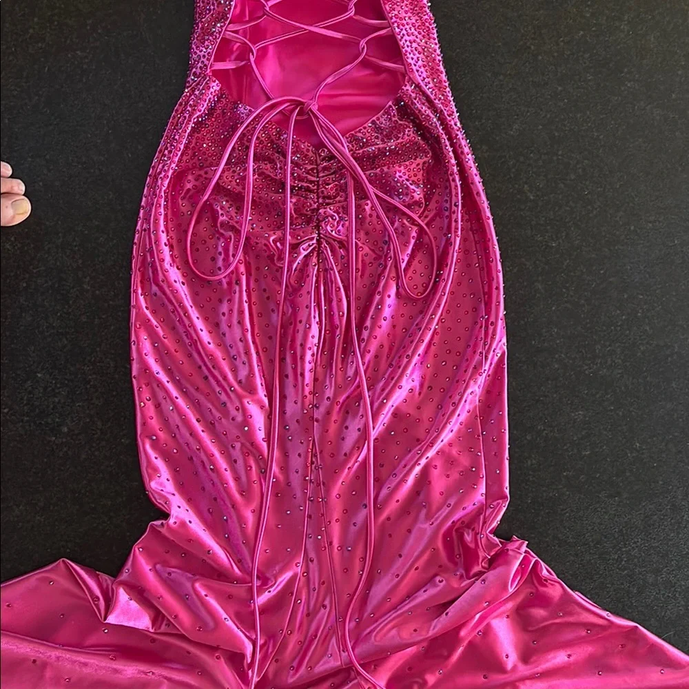 Faviana Pink Sequin Prom Dress - Picture 3 of 11